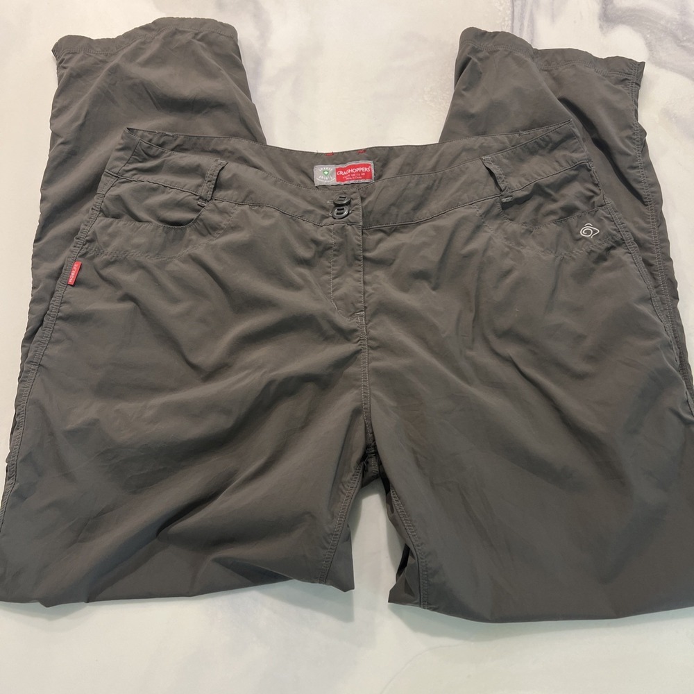 Craghoppers National Geographic Insect Shield Hiking Pants Womens 14R Grey Olive